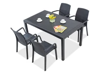 Меблевий гарнітур Х'юстон/Індіана антрацит технораттан на 4 персони