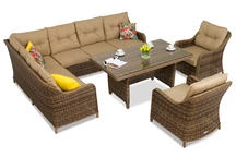 Комплект техноротангу з куточком Toledo Comida 7 коричневий Garden Point