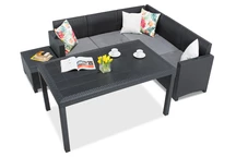 Техноротанговий куточок з садовим столом Nebraska Comida 5 антрацит Bica