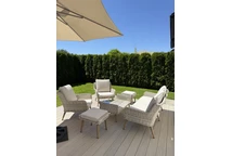 Садові меблі Bilbao Coffee 5 + 2 пуфи пісочного кольору Garden Point
