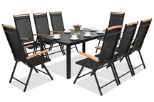Алюмінієві садові меблі рolywood Verona Wood для 8 осіб чорного кольору Garden Point