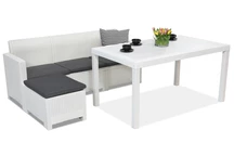 Комплект меблів для вітальні з техноротангу Nebraska Relax Corner 4 білий Bica