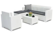 Набір меблів для вітальні Nebraska Relax Corner 5 білий Bica техноротанг