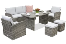 Садові меблі Monaco Apetito 5 + 2 пуфи сірого кольору Garden Point