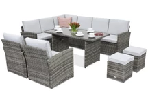 Садові меблі Monaco Comida 7 + 2 пуфи сірого кольору Garden Point