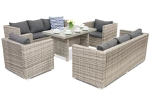 Садові меблі Roma Apetito 8 Garden Point техноротанг сірий