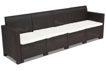 Чотиримісний диван Bica з техноротангу Nebraska коричневого кольору