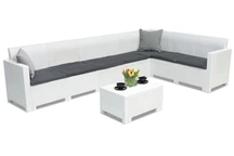 Кутовий диван техноротанг зі столиком Nebraska Corner Max 7 білий Bica