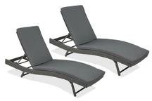 Комплект з двох шезлонгів з техноротангу антрацитового кольору Bermuda Garden Point