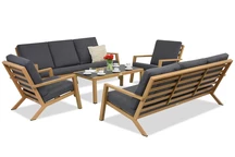 Набір розкішних меблів з технораттану Braga Wood Coffee 8 Garden Point