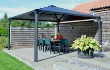 Сучасна металева альтанка Палермо 4,3 х 4,3 м Palram - Canopia Heat Block антрацит