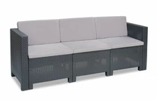 Тримісний диван Колорадо антрацитовий тримісний техноротанг