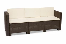 Тримісний диван з техноротангу Colorado коричневого кольору